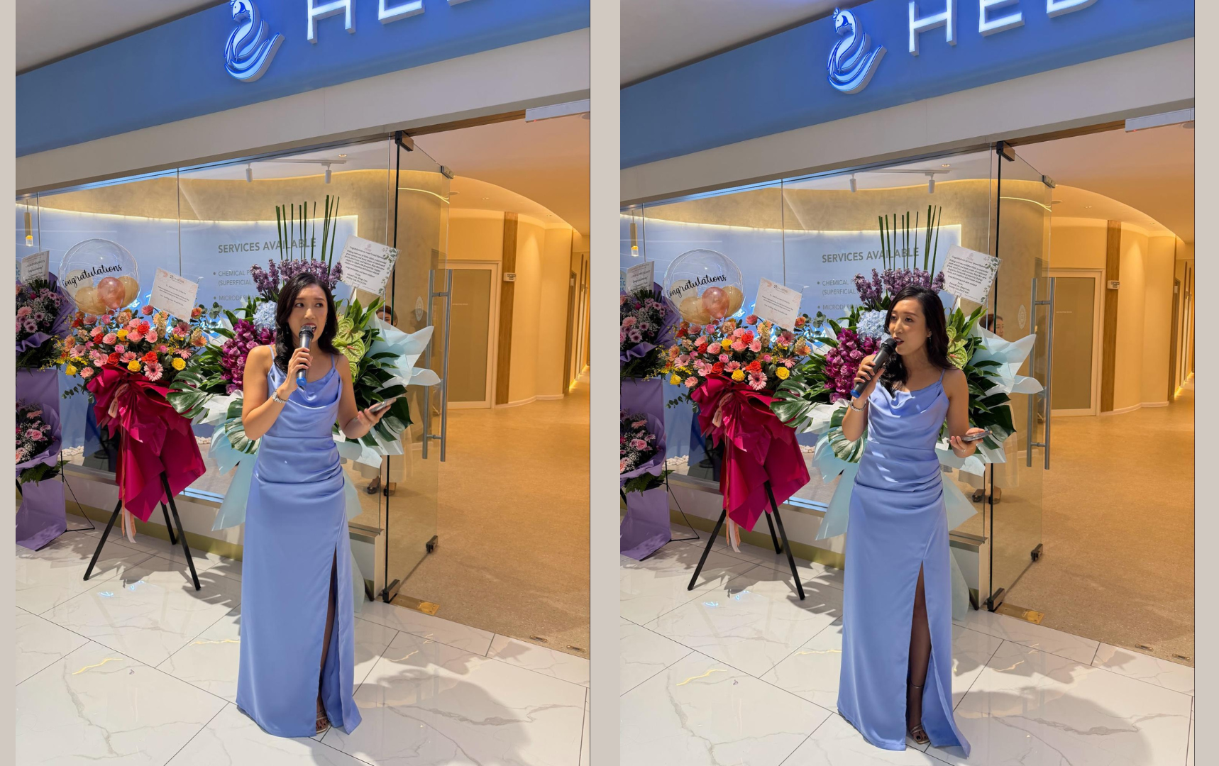 Dr. Diana, founder of Hebe Clinic, delivering a speech at the KLGCC branch opening